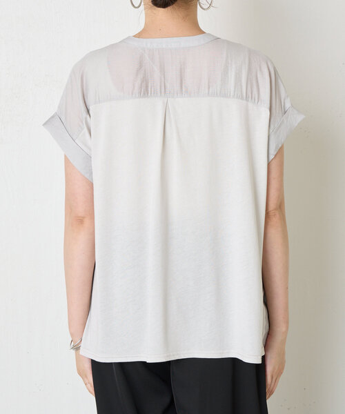 Jena espace merveilleux（ジェナ　エスパスメルヴェイユ）の「【スッキリ半袖シャツ】フロントタックシアーブラウス（シャツ/ブラウス・レディース・グレー/ブラック/グリーン・FREE）」の22枚目の写真