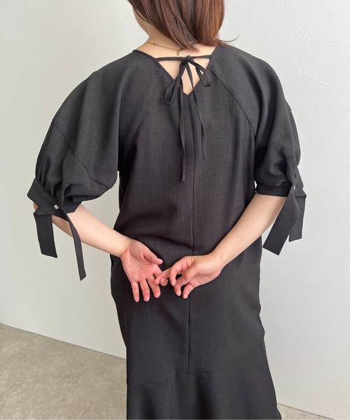 emicetic パフワンピース 染】エミックエティック emic:etic コットンパフスリーブ羽織