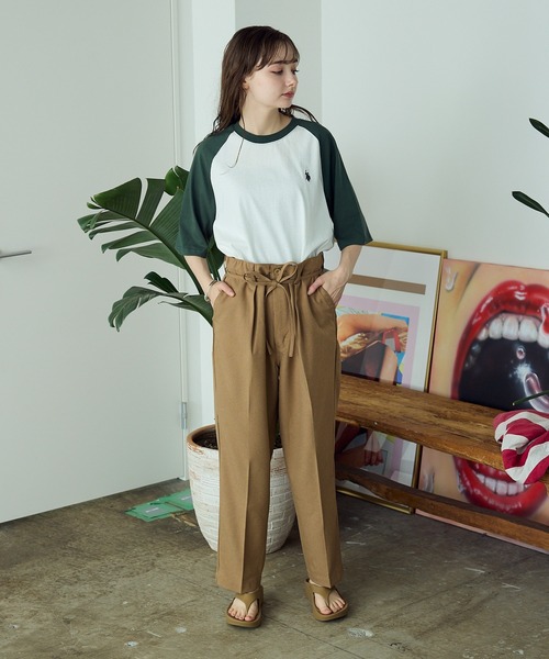 Lee(リー)の「Lee/リー BELTED EASY PANTS イージーパンツ ベルトリボン センタープレス テーパード スラックス(スラックス・メンズ・グレー/ライトグリーン/ブラック・M/L)」の18枚目の写真
