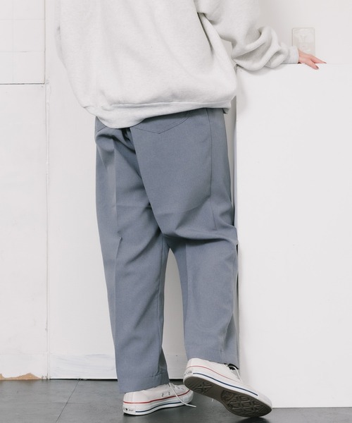 Lee(リー)の「Lee/リー BELTED EASY PANTS イージーパンツ ベルトリボン センタープレス テーパード スラックス(スラックス・メンズ・グレー/ライトグリーン/ブラック・M/L)」の9枚目の写真