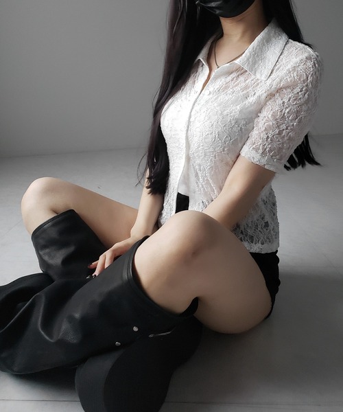me+em select（ミームセレクト）の「※※【 ２color 】コンパクトワンホンストレッチレースシャツ ／ compact wanghong stretch lace shirts（シャツ/ブラウス・レディース・ブラック/ホワイト・FREE）」の13枚目の写真