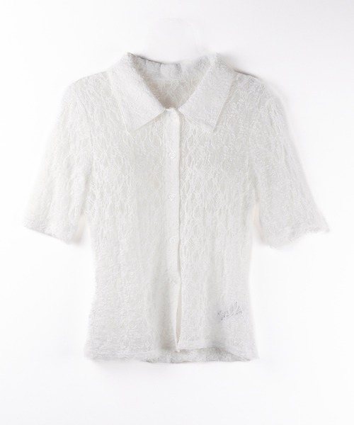 me+em select（ミームセレクト）の「※※【 ２color 】コンパクトワンホンストレッチレースシャツ ／ compact wanghong stretch lace shirts（シャツ/ブラウス・レディース・ブラック/ホワイト・FREE）」の5枚目の写真