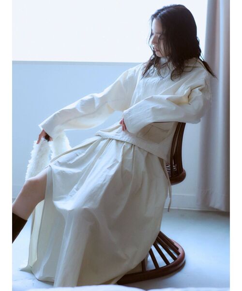 Ungrid（アングリッド）の「フードデザインルーズトップス（パーカー・レディース・ブルー/オフホワイト/ブラック・FREE）」の6枚目の写真