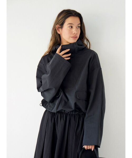 Ungrid（アングリッド）の「フードデザインルーズトップス（パーカー・レディース・ブルー/オフホワイト/ブラック・FREE）」の8枚目の写真