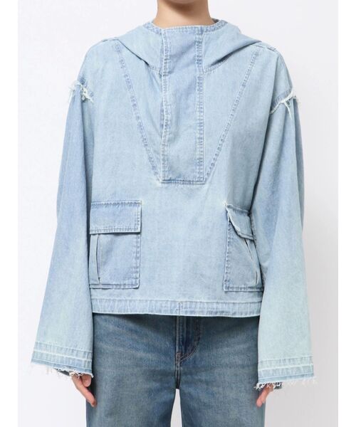 Ungrid（アングリッド）の「フードデザインルーズトップス（パーカー・レディース・ブルー/オフホワイト/ブラック・FREE）」の19枚目の写真