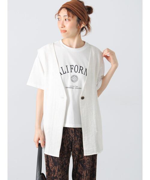 ♡ページです♡ ロングジレ ベスト レディース トップス ロング 無地 ジレ・再販