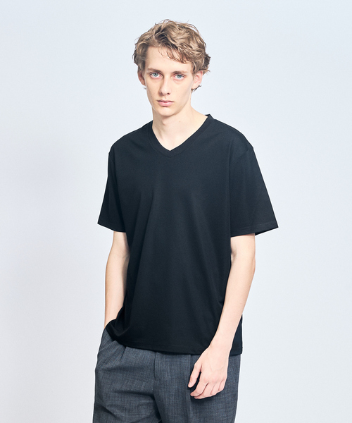 ABAHOUSE(アバハウス)の「【接触冷感/WEB限定】フリーザー VネックTシャツ /アイスピケ ストレッチ(Tシャツ/カットソー・メンズ・チャコールグレー/ブラック/ホワイト/ライトグレー・44/46/48/50)」の2枚目の写真