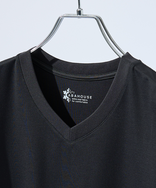 ABAHOUSE(アバハウス)の「【接触冷感/WEB限定】フリーザー VネックTシャツ /アイスピケ ストレッチ(Tシャツ/カットソー・メンズ・チャコールグレー/ブラック/ホワイト/ライトグレー・44/46/48/50)」の16枚目の写真