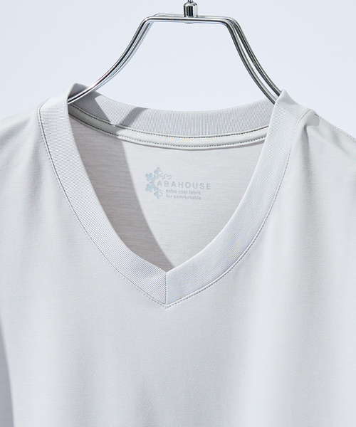 ABAHOUSE(アバハウス)の「【接触冷感/WEB限定】フリーザー VネックTシャツ /アイスピケ ストレッチ(Tシャツ/カットソー・メンズ・チャコールグレー/ブラック/ホワイト/ライトグレー・44/46/48/50)」の19枚目の写真