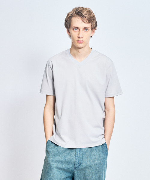 ABAHOUSE(アバハウス)の「【接触冷感/WEB限定】フリーザー VネックTシャツ /アイスピケ ストレッチ(Tシャツ/カットソー・メンズ・チャコールグレー/ブラック/ホワイト/ライトグレー・44/46/48/50)」の20枚目の写真