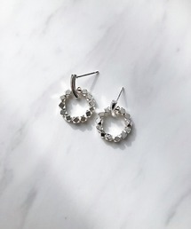 メタルモザイクサークルピアス