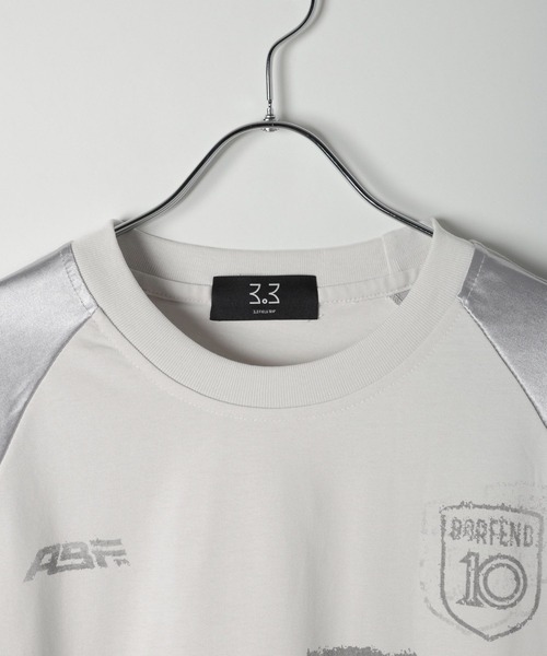 3.3 Field Trip （3.3フィールドトリップ）の「3.3 Field Trip／ナンバーユニフォームＴ（Tシャツ/カットソー・メンズ・ライトグレー/ブラック・MEDIUM/LARGE）」の4枚目の写真