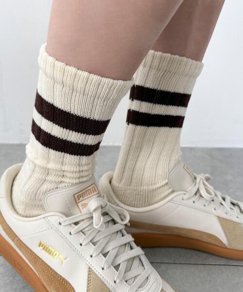 WEGO（ウィゴー）の「WEGO/ローゲージラインソックス（ソックス/靴下・メンズ・ブラウン/レッド/ブラック/ホワイト/グリーン・25-27CM）」の22枚目の写真