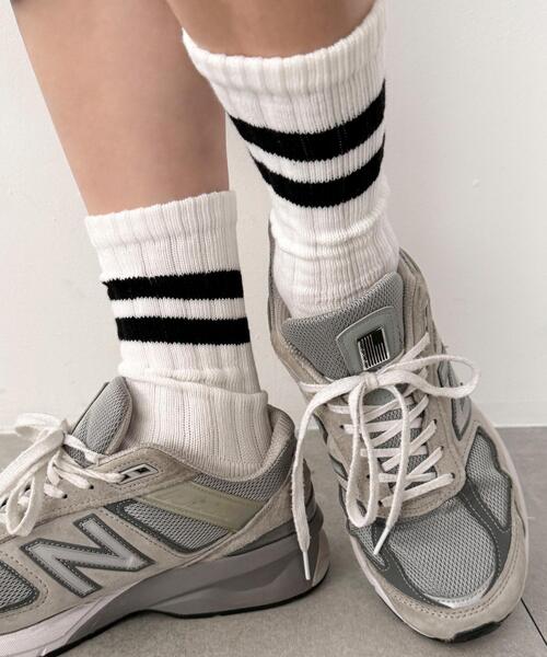 WEGO（ウィゴー）の「WEGO/ローゲージラインソックス（ソックス/靴下・メンズ・ブラウン/レッド/ブラック/ホワイト/グリーン・25-27CM）」の17枚目の写真