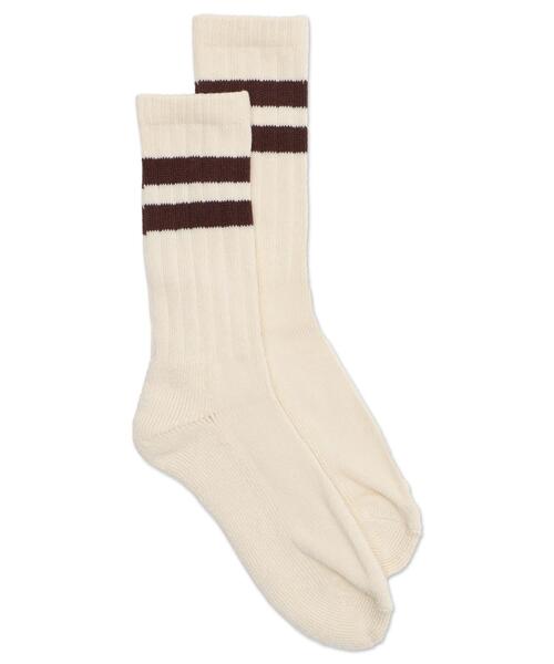 WEGO（ウィゴー）の「WEGO/ローゲージラインソックス（ソックス/靴下・メンズ・ブラウン/レッド/ブラック/ホワイト/グリーン・25-27CM）」の7枚目の写真