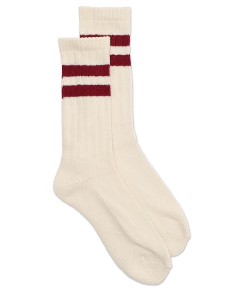 WEGO（ウィゴー）の「WEGO/ローゲージラインソックス（ソックス/靴下・メンズ・ブラウン/レッド/ブラック/ホワイト/グリーン・25-27CM）」の9枚目の写真