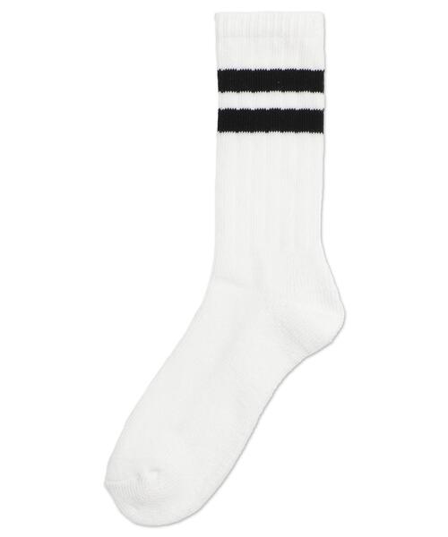 WEGO（ウィゴー）の「WEGO/ローゲージラインソックス（ソックス/靴下・メンズ・ブラウン/レッド/ブラック/ホワイト/グリーン・25-27CM）」の13枚目の写真