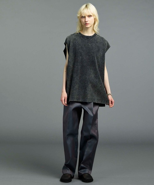 MAISON SPECIAL（メゾンスペシャル）の「《UNISEX》Chemical Over-Dye Prime-Over Sleeveless T-Shirt/ケミカルオーバーダイプライムオーバースリーブレスティーシャツ【MAISON SPECIAL/メゾンスペシャル】（タンクトップ・メンズ・ブラック/ホワイト・2/1/0）」の7枚目の写真