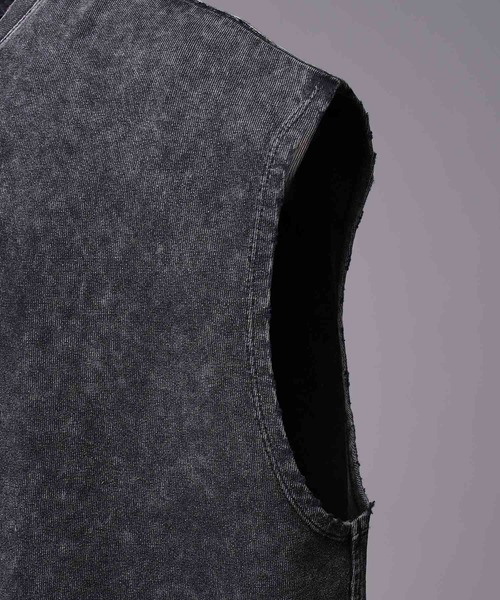 MAISON SPECIAL（メゾンスペシャル）の「《UNISEX》Chemical Over-Dye Prime-Over Sleeveless T-Shirt/ケミカルオーバーダイプライムオーバースリーブレスティーシャツ【MAISON SPECIAL/メゾンスペシャル】（タンクトップ・メンズ・ブラック/ホワイト・2/1/0）」の13枚目の写真