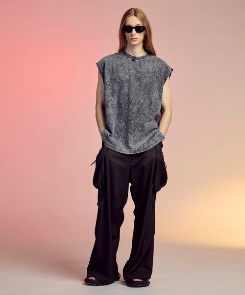 MAISON SPECIAL（メゾンスペシャル）の「《UNISEX》Chemical Over-Dye Prime-Over Sleeveless T-Shirt/ケミカルオーバーダイプライムオーバースリーブレスティーシャツ【MAISON SPECIAL/メゾンスペシャル】（タンクトップ・メンズ・ブラック/ホワイト・2/1/0）」の10枚目の写真