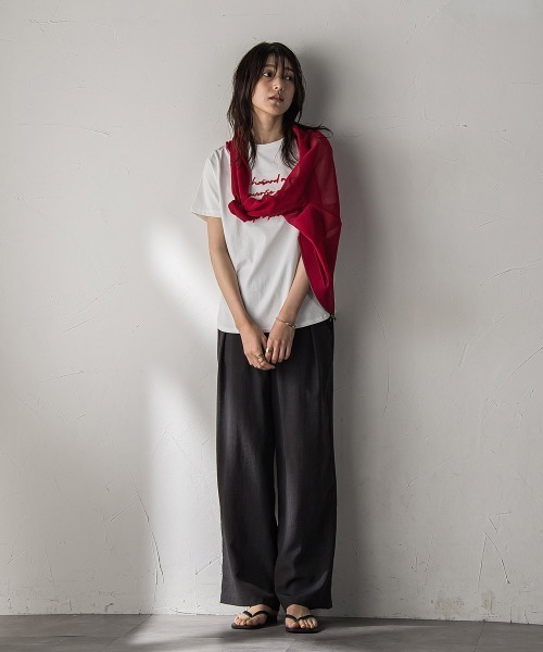 MAYSON GREY(メイソングレイ)の「ブラシ刺繍ロゴTシャツ≪手洗い可能≫(Tシャツ/カットソー・レディース・ブラック/レッド/オフホワイト・M)」の12枚目の写真