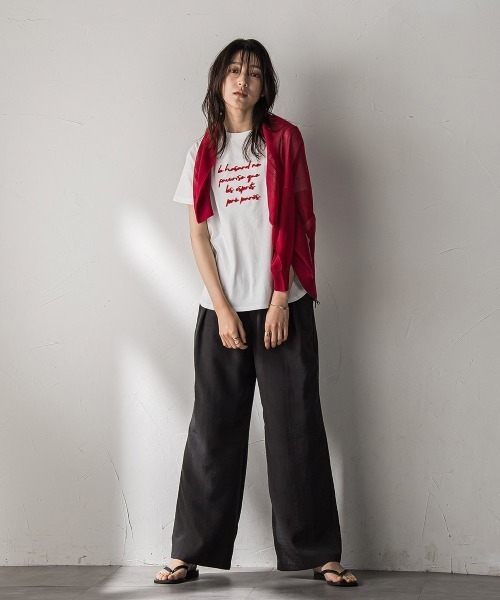 MAYSON GREY(メイソングレイ)の「ブラシ刺繍ロゴTシャツ≪手洗い可能≫(Tシャツ/カットソー・レディース・ブラック/レッド/オフホワイト・M)」の13枚目の写真