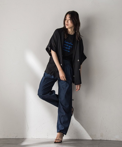 MAYSON GREY(メイソングレイ)の「ブラシ刺繍ロゴTシャツ≪手洗い可能≫(Tシャツ/カットソー・レディース・ブラック/レッド/オフホワイト・M)」の21枚目の写真