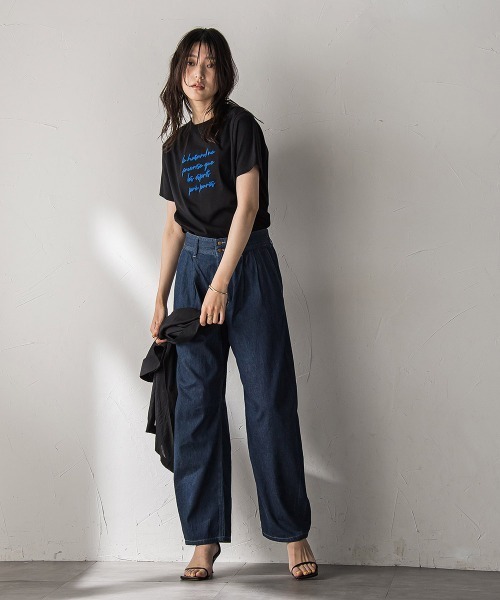MAYSON GREY(メイソングレイ)の「ブラシ刺繍ロゴTシャツ≪手洗い可能≫(Tシャツ/カットソー・レディース・ブラック/レッド/オフホワイト・M)」の22枚目の写真