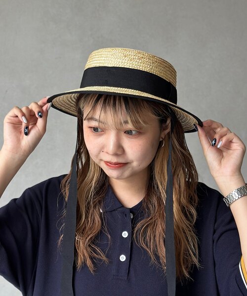 CPCM(シーピーシーエム)の「タレ付きブレードカンカン帽(ハット・レディース・ベージュ/ブラウン・FREE)」の2枚目の写真