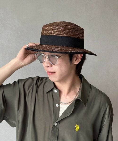 CPCM(シーピーシーエム)の「タレ付きブレードカンカン帽(ハット・レディース・ベージュ/ブラウン・FREE)」の1枚目の写真