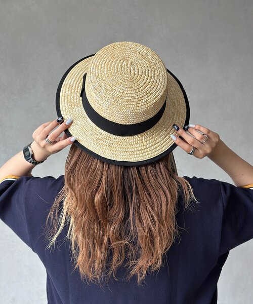 CPCM(シーピーシーエム)の「タレ付きブレードカンカン帽(ハット・レディース・ベージュ/ブラウン・FREE)」の4枚目の写真