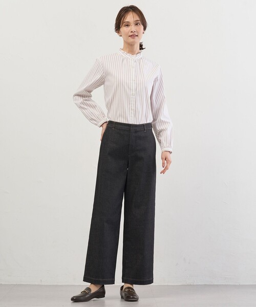 J.PRESS(ジェイプレス)の「【WEB限定カラーあり】ハイパワーデニムツイル ワイドパンツ(その他パンツ・レディース・ネイビー系/ブラック系/ベージュ系・13/11/9/7)」の18枚目の写真