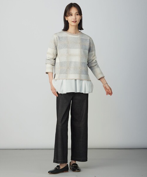 J.PRESS(ジェイプレス)の「【WEB限定カラーあり】ハイパワーデニムツイル ワイドパンツ(その他パンツ・レディース・ネイビー系/ブラック系/ベージュ系・13/11/9/7)」の15枚目の写真