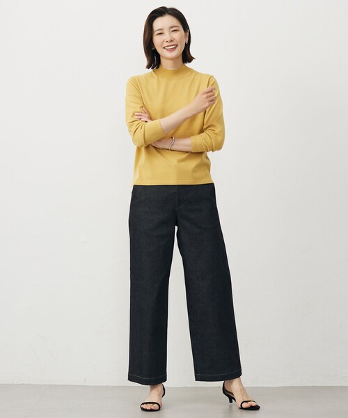 J.PRESS(ジェイプレス)の「【WEB限定カラーあり】ハイパワーデニムツイル ワイドパンツ(その他パンツ・レディース・ネイビー系/ブラック系/ベージュ系・13/11/9/7)」の9枚目の写真