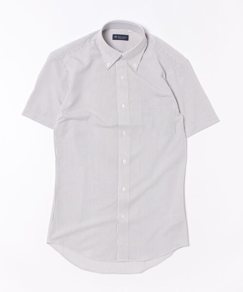 TOKYO SHIRTS（トウキョウシャツ）の「形態安定ノンアイロン ボタンダウン 半袖ストレッチビジネスワイシャツ（ビジネスシャツ・メンズ・ブラウン・首回り43cm/首回り41cm/首回り39cm/首回り37cm/首回り42cm）」の6枚目の写真