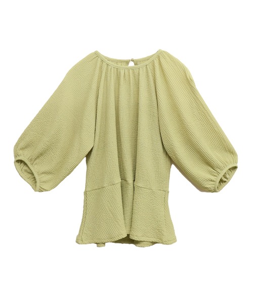 libelle more（リベル モア）の「〈洗える〉ふくれジャガードペプラムトップス（Tシャツ/カットソー・レディース・アイボリー/ライトグリーン/ブラック・M）」の21枚目の写真