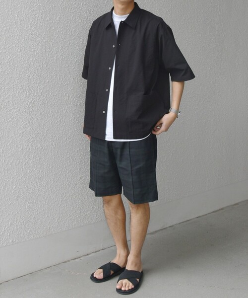 SHIPS any（シップス エニィ）の「SHIPS any:〈撥水/軽量/ストレッチ〉SOLOTEX(R) シアサッカー キャンプポケット シャツ(セットアップ対応)25SS◇◇（シャツ/ブラウス・メンズ・ネイビー/その他/ブラック・LARGE/MEDIUM/SMALL）」の4枚目の写真