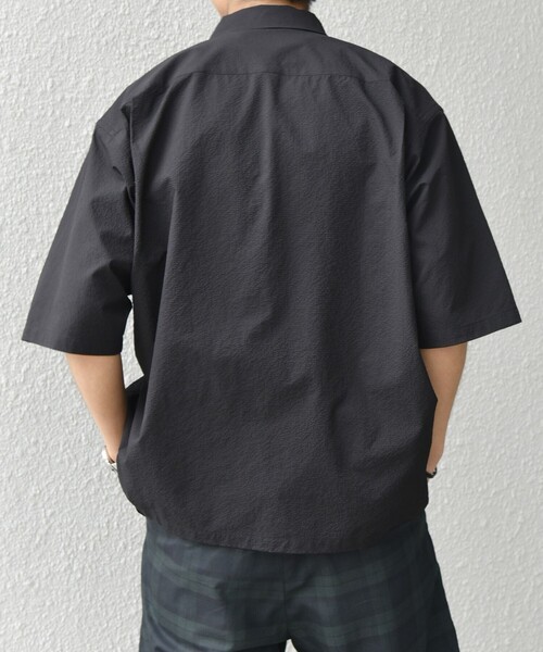 SHIPS any（シップス エニィ）の「SHIPS any:〈撥水/軽量/ストレッチ〉SOLOTEX(R) シアサッカー キャンプポケット シャツ(セットアップ対応)25SS◇◇（シャツ/ブラウス・メンズ・ネイビー/その他/ブラック・LARGE/MEDIUM/SMALL）」の8枚目の写真