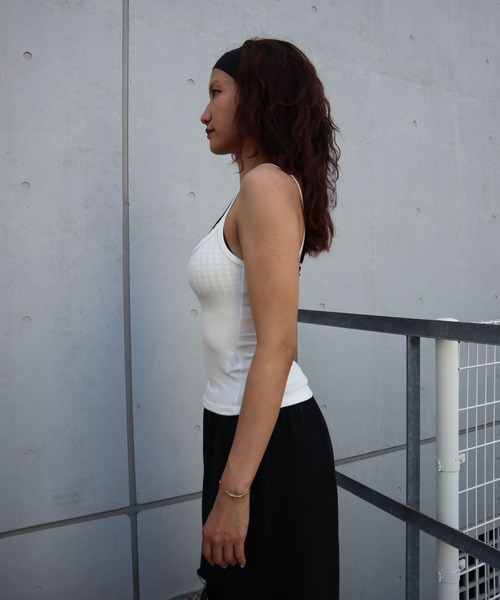 FIG&VIPER（フィグアンドバイパー）の「カップ付チェックレイヤードキャミ（キャミソール・レディース・グレー/レッド/ホワイト・FREE）」の13枚目の写真