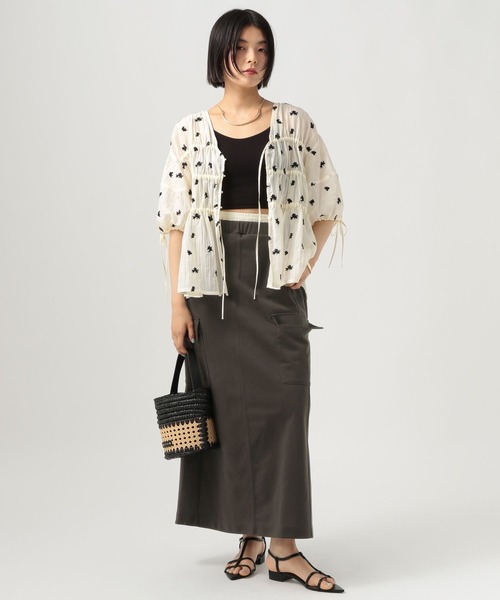 BAYFLOW（ベイフロー）の「Wウエストカーゴスカート（スカート・レディース・ボルドー/カーキ/ブラック・FREE）」の4枚目の写真