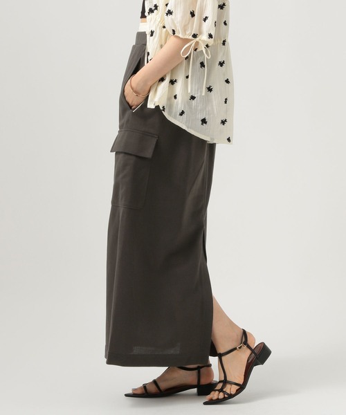 BAYFLOW（ベイフロー）の「Wウエストカーゴスカート（スカート・レディース・ボルドー/カーキ/ブラック・FREE）」の6枚目の写真