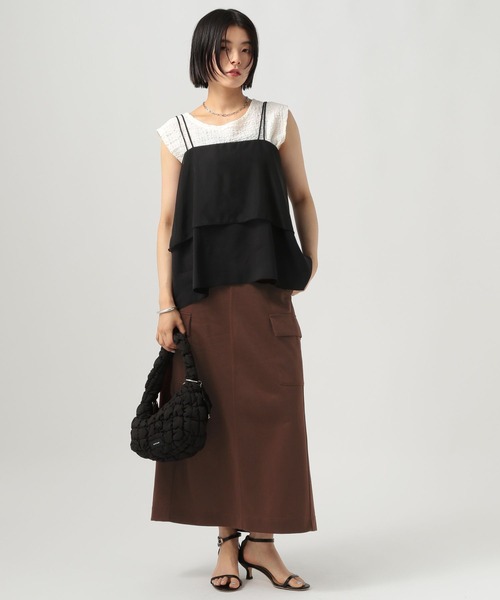 BAYFLOW（ベイフロー）の「Wウエストカーゴスカート（スカート・レディース・ボルドー/カーキ/ブラック・FREE）」の9枚目の写真