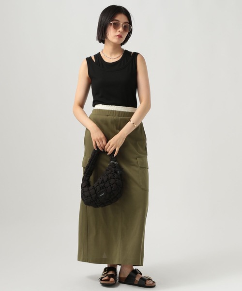 BAYFLOW（ベイフロー）の「Wウエストカーゴスカート（スカート・レディース・ボルドー/カーキ/ブラック・FREE）」の11枚目の写真