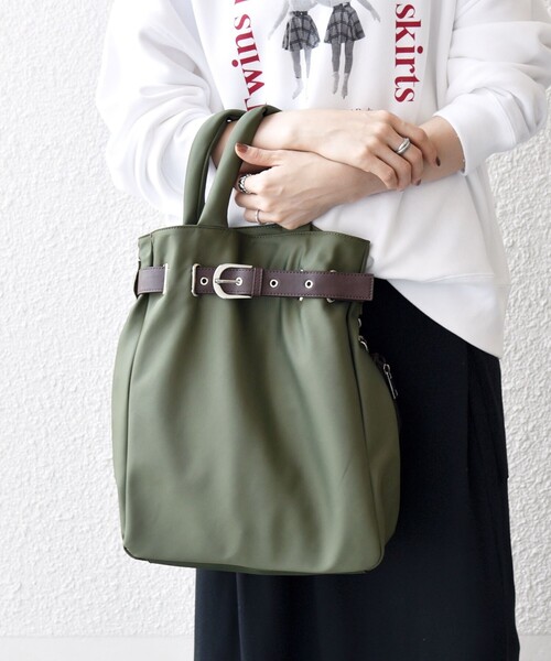セール】SHIPS any: バックル ベルト デザイン A4 トート バッグ