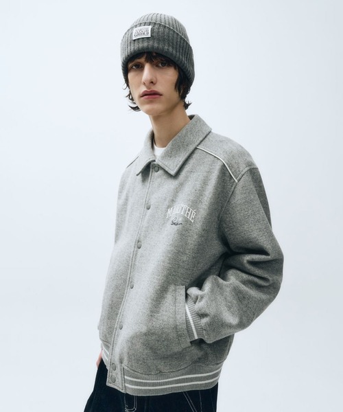 MARITHE + FRANCOIS GIRBAUD(マリテフランソワジルボー)の「PIPING VARSITY JACKET(その他アウター・レディース・ヘザーグレー/ブラック・SMALL/MEDIUM/LARGE/X-LARGE)」の2枚目の写真