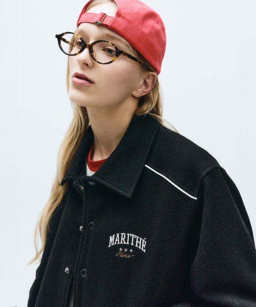 MARITHE + FRANCOIS GIRBAUD(マリテフランソワジルボー)の「PIPING VARSITY JACKET(その他アウター・レディース・ヘザーグレー/ブラック・SMALL/MEDIUM/LARGE/X-LARGE)」の3枚目の写真