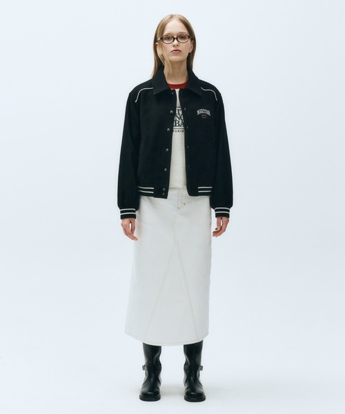 MARITHE + FRANCOIS GIRBAUD(マリテフランソワジルボー)の「PIPING VARSITY JACKET(その他アウター・レディース・ヘザーグレー/ブラック・SMALL/MEDIUM/LARGE/X-LARGE)」の6枚目の写真
