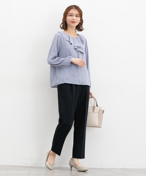 Honeys（ハニーズ）の「【美ージー・ストレッチ・マシンウォッシャブル・イージーケア】美ージーテーパード（股下６０ｃｍ）（スラックス・レディース・ダークベージュ/グリーン/ネイビー/ヘザーチャコール/ブラック/キャメル・S/M/L/3L/SS/LL）」の11枚目の写真