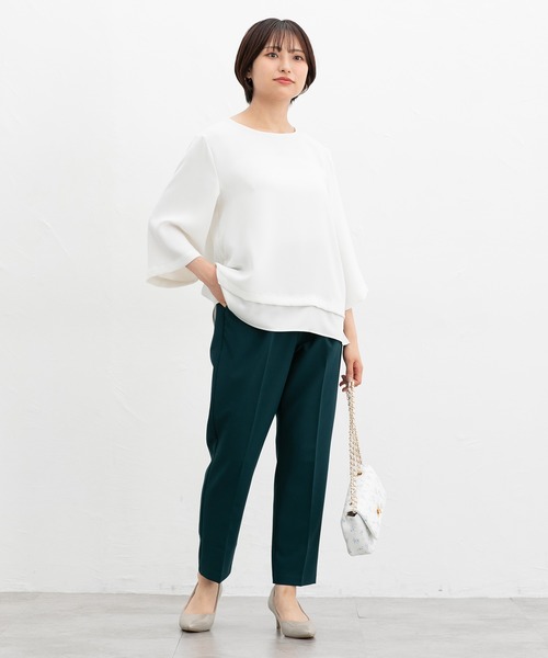 Honeys（ハニーズ）の「【美ージー・ストレッチ・マシンウォッシャブル・イージーケア】美ージーテーパード（股下６０ｃｍ）（スラックス・レディース・ダークベージュ/グリーン/ネイビー/ヘザーチャコール/ブラック/キャメル・S/M/L/3L/SS/LL）」の14枚目の写真