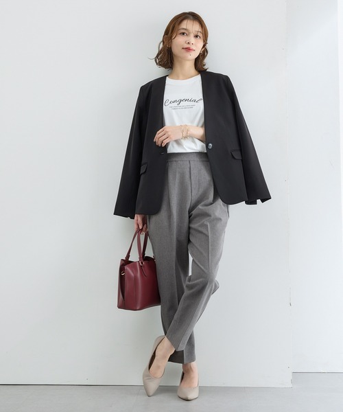 Honeys（ハニーズ）の「【美ージー・ストレッチ・マシンウォッシャブル・イージーケア】美ージーテーパード（股下６０ｃｍ）（スラックス・レディース・ダークベージュ/グリーン/ネイビー/ヘザーチャコール/ブラック/キャメル・S/M/L/3L/SS/LL）」の16枚目の写真